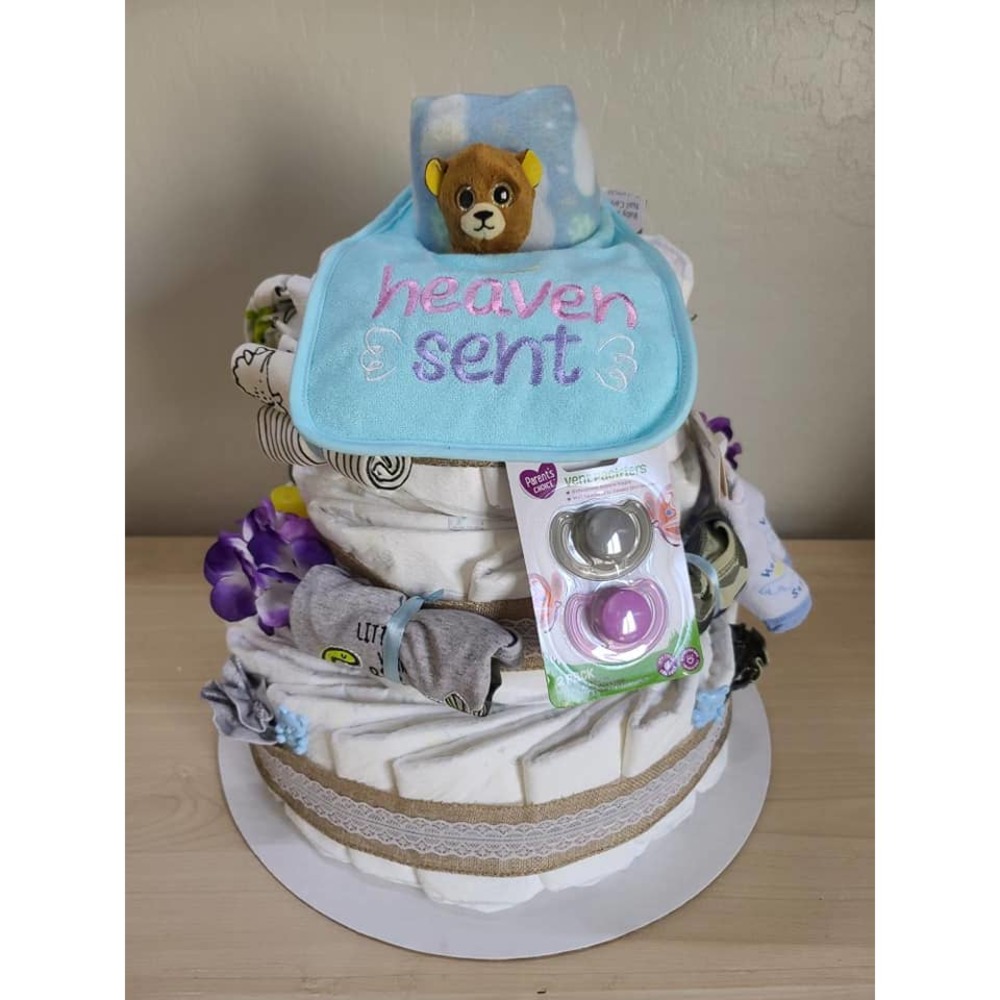 Baby Shower Gift - Diaper Cake for a Boy - Blue